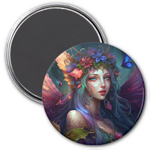 Fairy Girl Fantasy Art Button Magnet