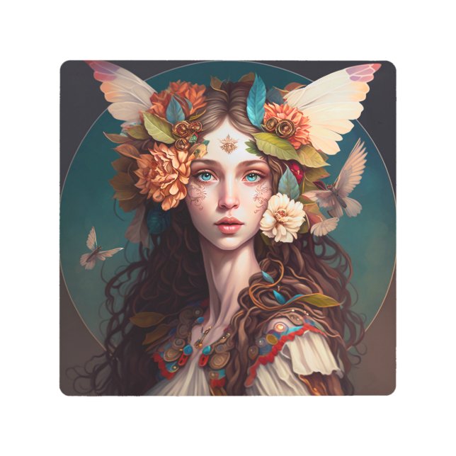 Fairy Girl Fantasy Art Metal Print (Front)