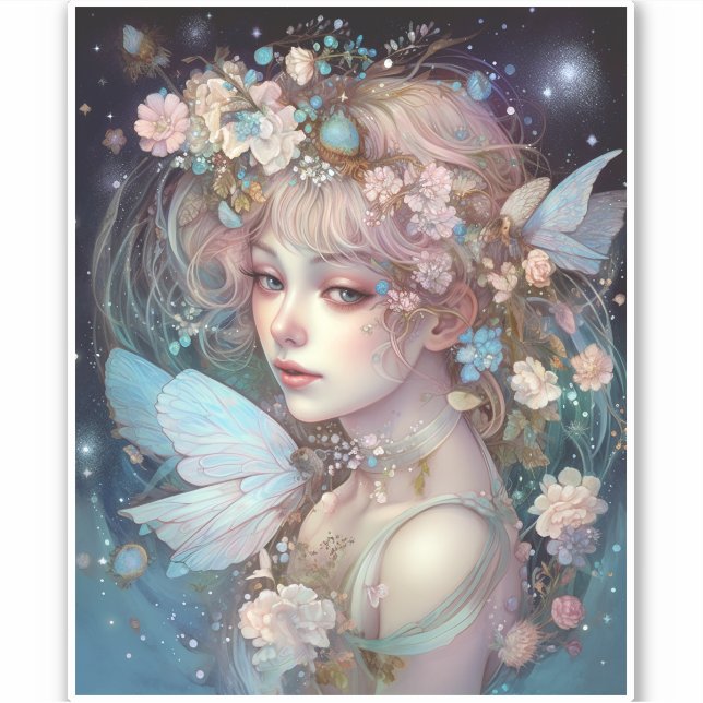Fairy Girl Fantasy Art Sticker (Front)