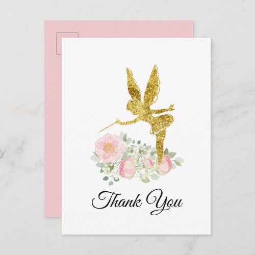 fairy girl thank you card