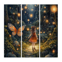 Fairy girl waking though jungle 