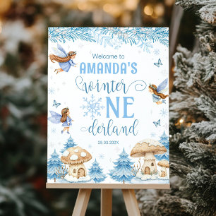 Fairy Girl Winter Onederland Birthday Welcome Sign
