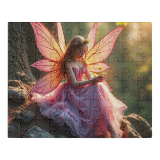Fairy Girl with Butterfly Wings A delicate fairy  Jigsaw Puzzle