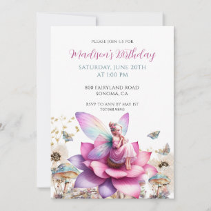 Fairy Girl's Birthday Enchanted Forest Invitation