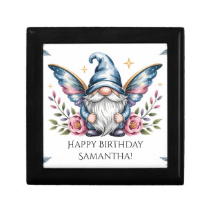 Fairy Gnome and Rose with Custom Text Gift Box