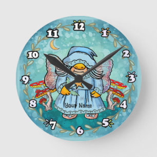 Fairy Gnome Round Clock