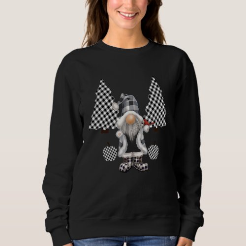 Fairy Gnomes Plaid Floppy Hat With Birds And Apple Sweatshirt