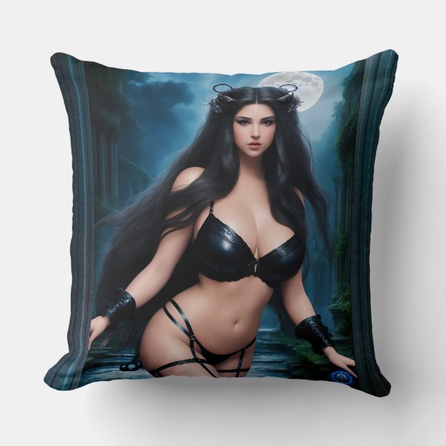 Fairy Goddess Of The Ancient Ruins Of Antinaeous Throw Pillow (Front)