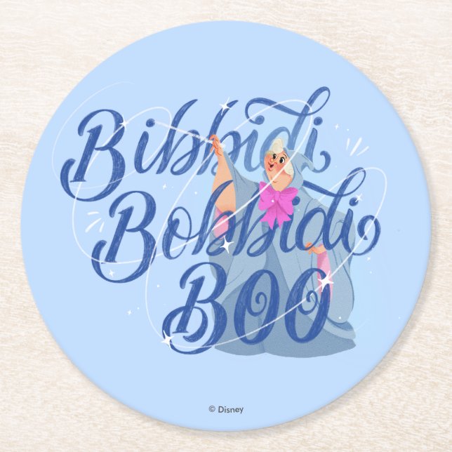 Fairy Godmother - Bibbidi Bobbidi Boo Round Paper Coaster (Front)