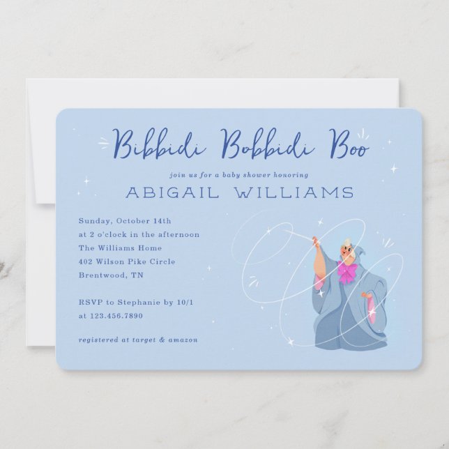 Fairy Godmother Bibbidi Bobbidi Boo Shower  Invitation (Front)