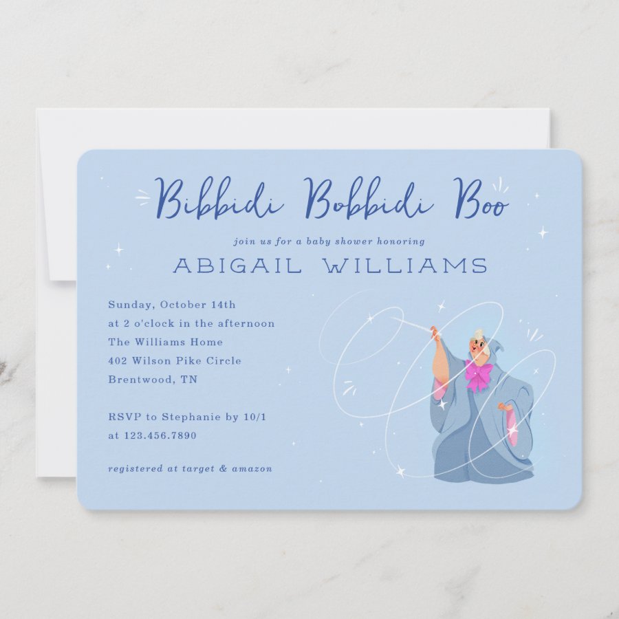Fairy Godmother Bibbidi Bobbidi Boo Shower  Invitation