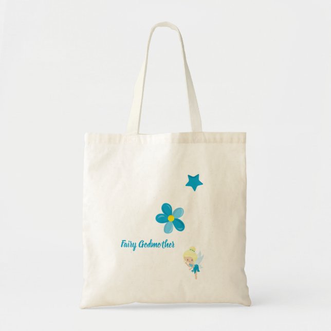 Fairy Godmother Custom Text and Flowers  Tote Bag (Front)