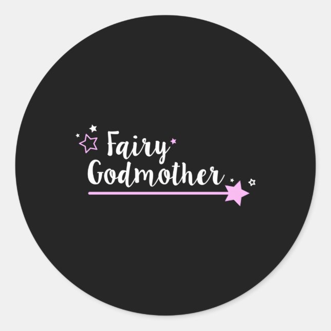 Fairy Godmother Wand Star Spell Fantasy Classic Round Sticker (Front)