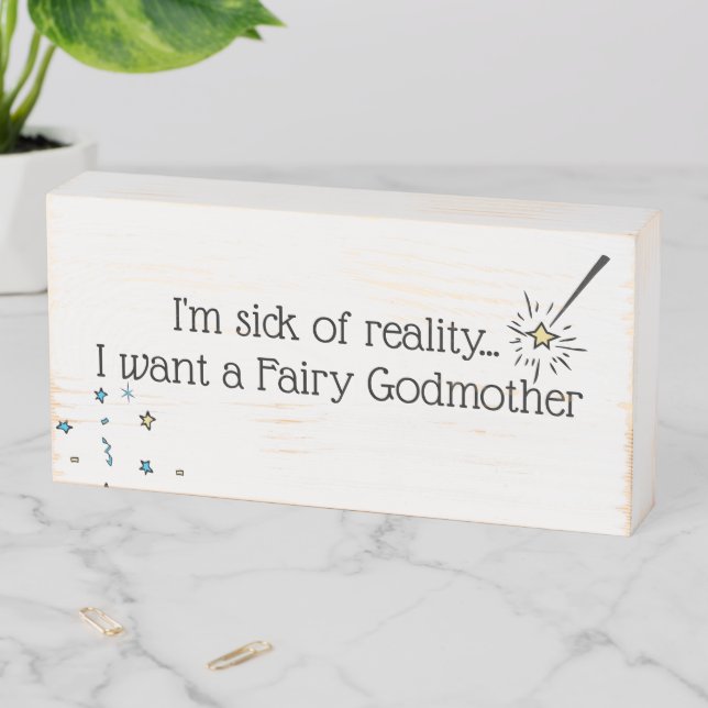 Fairy Godmother Wooden Box Sign (In Situ Horizontal)