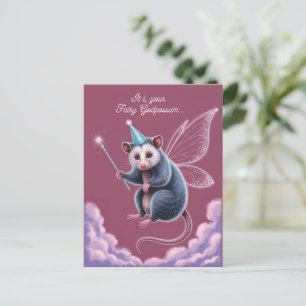 Fairy GodPossum Happy Birthday Postcard