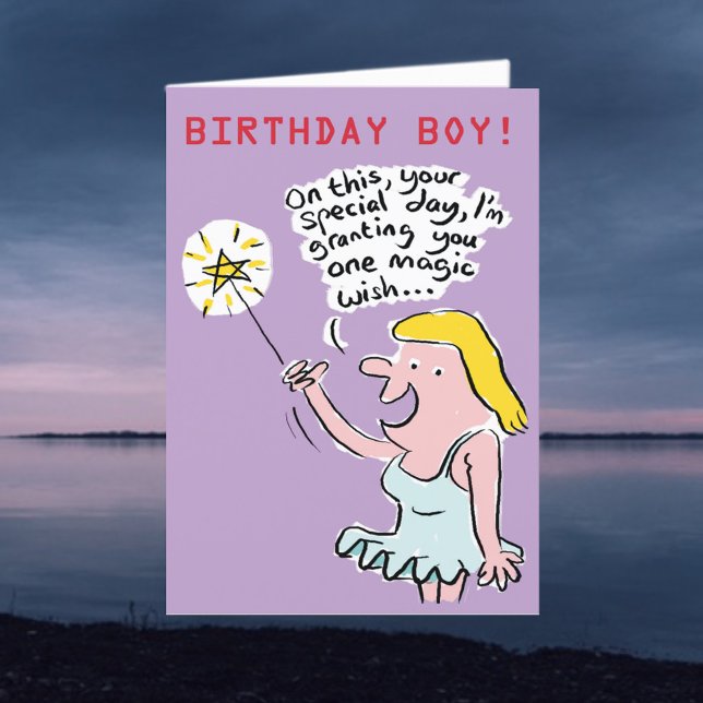 Fairy Grants a Magic Wish. Rude Birthday Holiday Card (Creator Uploaded)