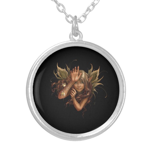FAIRY GREETING SILVER PLATED NECKLACE (Front)
