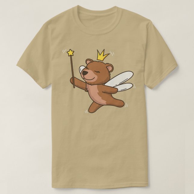 Fairy Grizzly Bear Wildlife Mystical Animal Fairy  T-Shirt (Design Front)