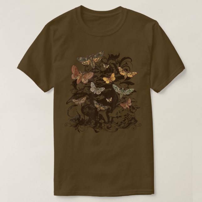 Fairy Grunge Fairycore Esthetic Luna Moth Mushroo T-Shirt (Design Front)