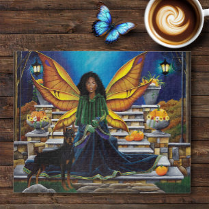 Fairy Guardian Doberman Dog Jigsaw Puzzle