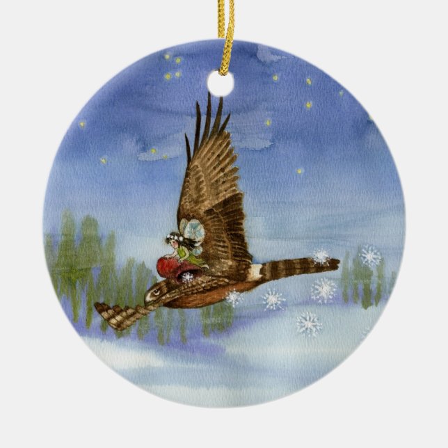 Fairy Hawk Christmas Ornament (Front)