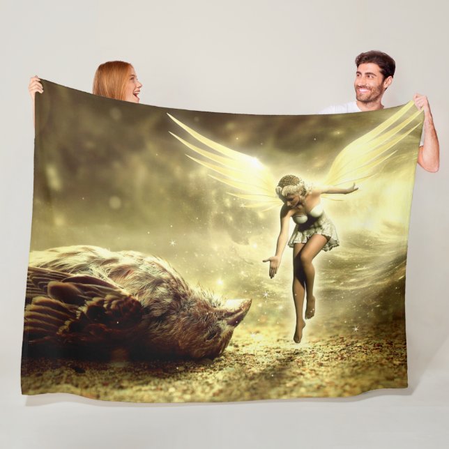 FAIRY HEALING BIRD FLEECE BLANKET (In Situ)