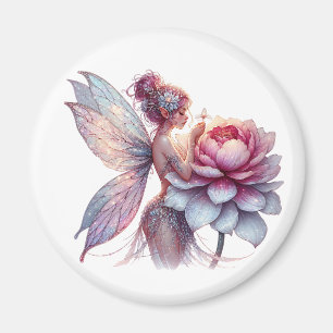 Fairy Holding an Over-sized Flower  Magnet