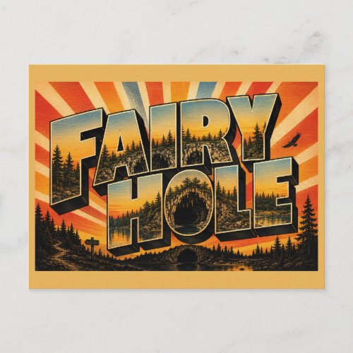 Fairy Hole New Jersey Limestone Cave Ghost Lake Postcard