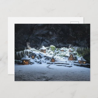 Fairy Homes in a Winter Hollow Chirstmas Postcard