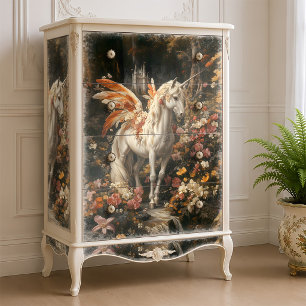Fairy Horse Orange Floral Woodland Upcycling Tissue Paper