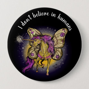 Fairy Horse Yellow Emperor Moth Button