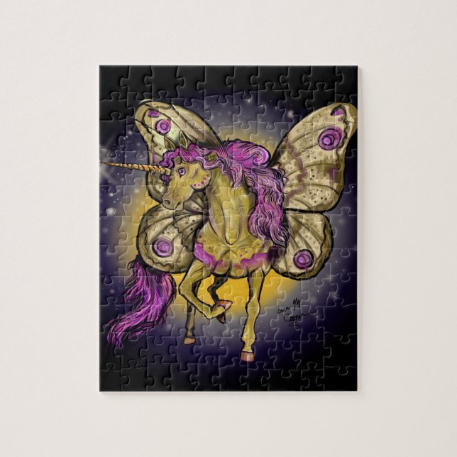Fairy Horse Yellow Emperor Moth Jigsaw Puzzle (Vertical)