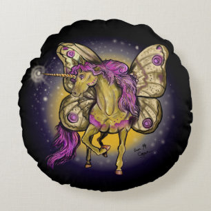 Fairy Horse Yellow Emperor Round Pillow