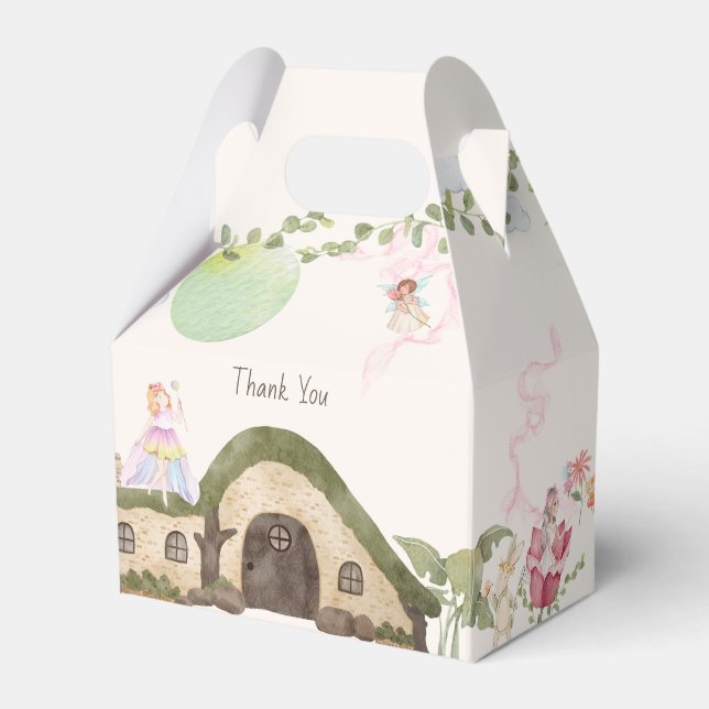 Fairy house birthday party  favor boxes (Front Side)