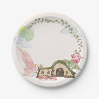 Fairy house birthday party paper plates
