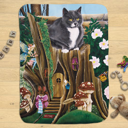 Fairy House Garden Cat Baby Blanket