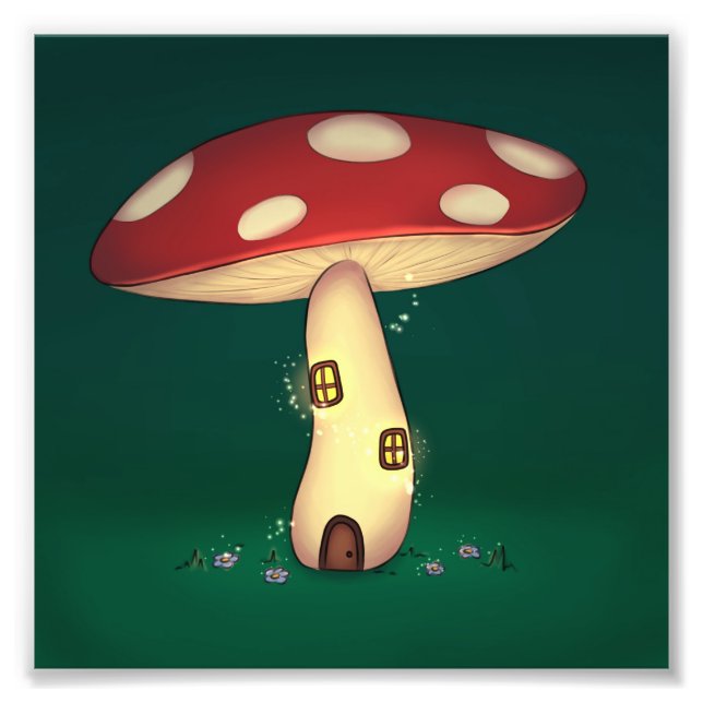fairy house in mushroom shape photo print (Front)