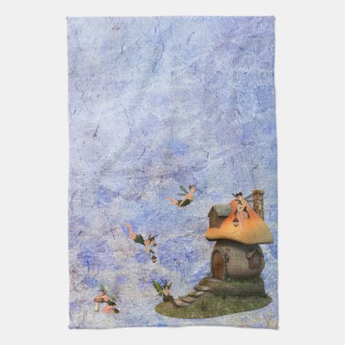 Fairy house kitchen towel _ purple