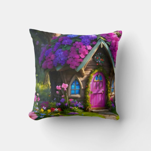 Fairy House Throw Pillow (Front)