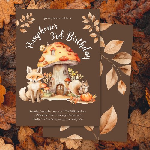 Fairy House Woodland Creature Birthday Party Invitation