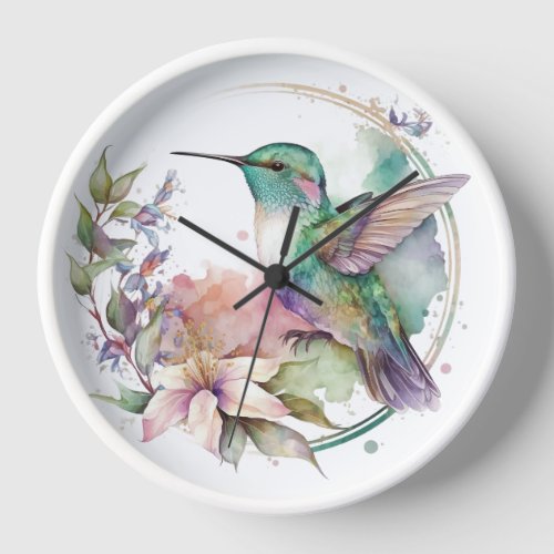 Fairy Hummingbird Wall Clock