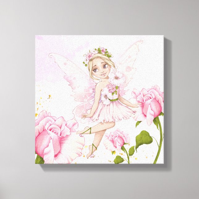 Fairy Illustrations Baby Girl Nursery Canvas Print (Front)