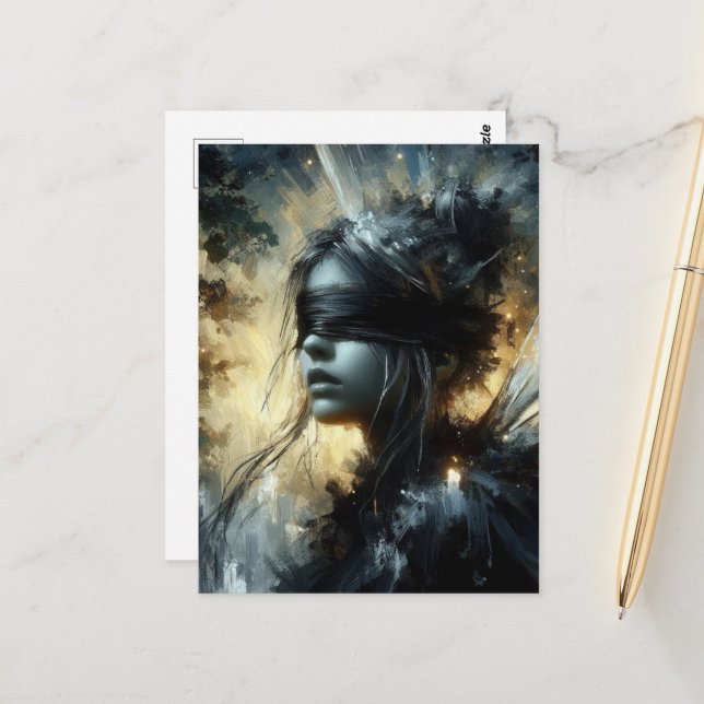 Fairy in a Blindfold Postcard (Front/Back In Situ)