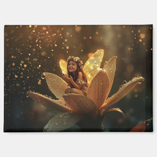 Fairy in a Flower, Spring Rain Magnet