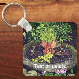 Fairy In A Garden Nature Personalized Keychain
