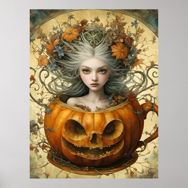 Fairy in a Jack O Lantern Mug Poster (Front)