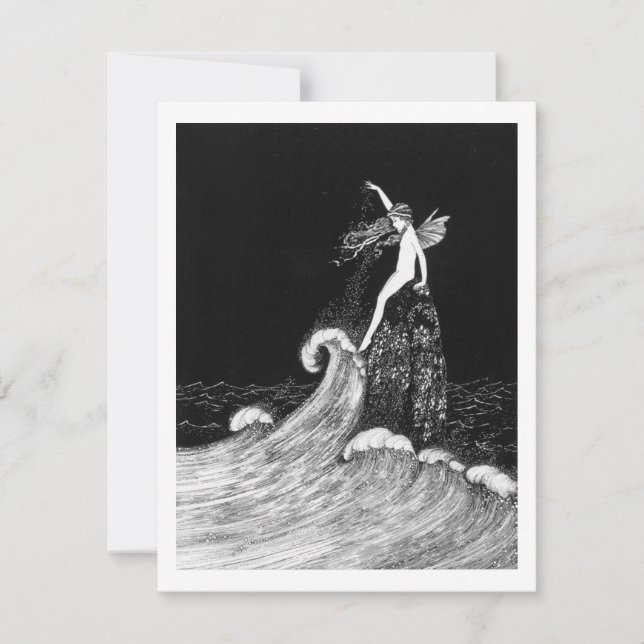 Fairy in Fairyland Vintage Art Note Card (Front)