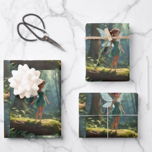 Fairy In Forest Wrapping Paper Sheets