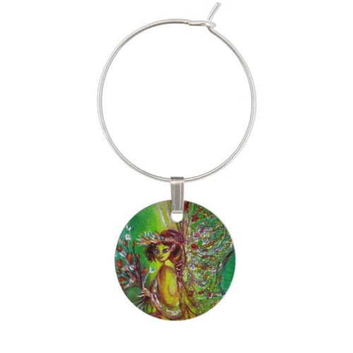 FAIRY IN GREEN WINE CHARM