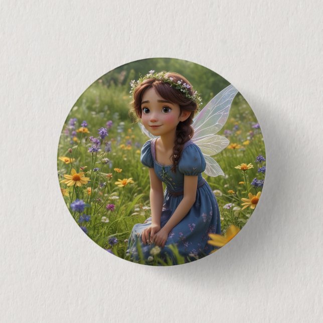 Fairy in Meadow Button (Front)